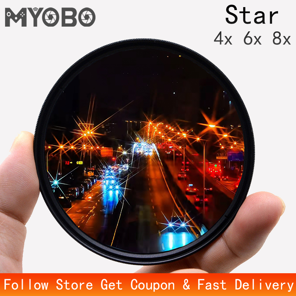 MYOBO Star Filter 4/6/8 Points Photography Starburst Filter -37 40.5 43 46 49 52 55 58 62 67 72 77 82 mm for Camera Star Filters