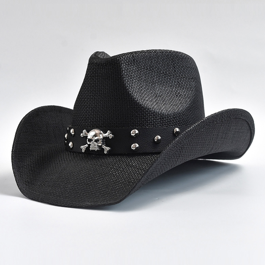 Vintage borda ondulada palha chapéus, estilo ocidental, chapéu de Jazz vaqueira, praia sol chapéu, sombrero homebre, verão