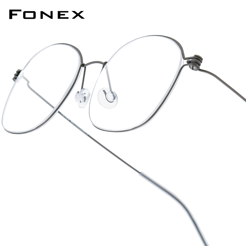 FONEX tytanowe oprawki do okularów mężczyźni marka Design oprawki do okularów Ultralight wysokiej jakości dania Morten okulary bezśrubowe 7513