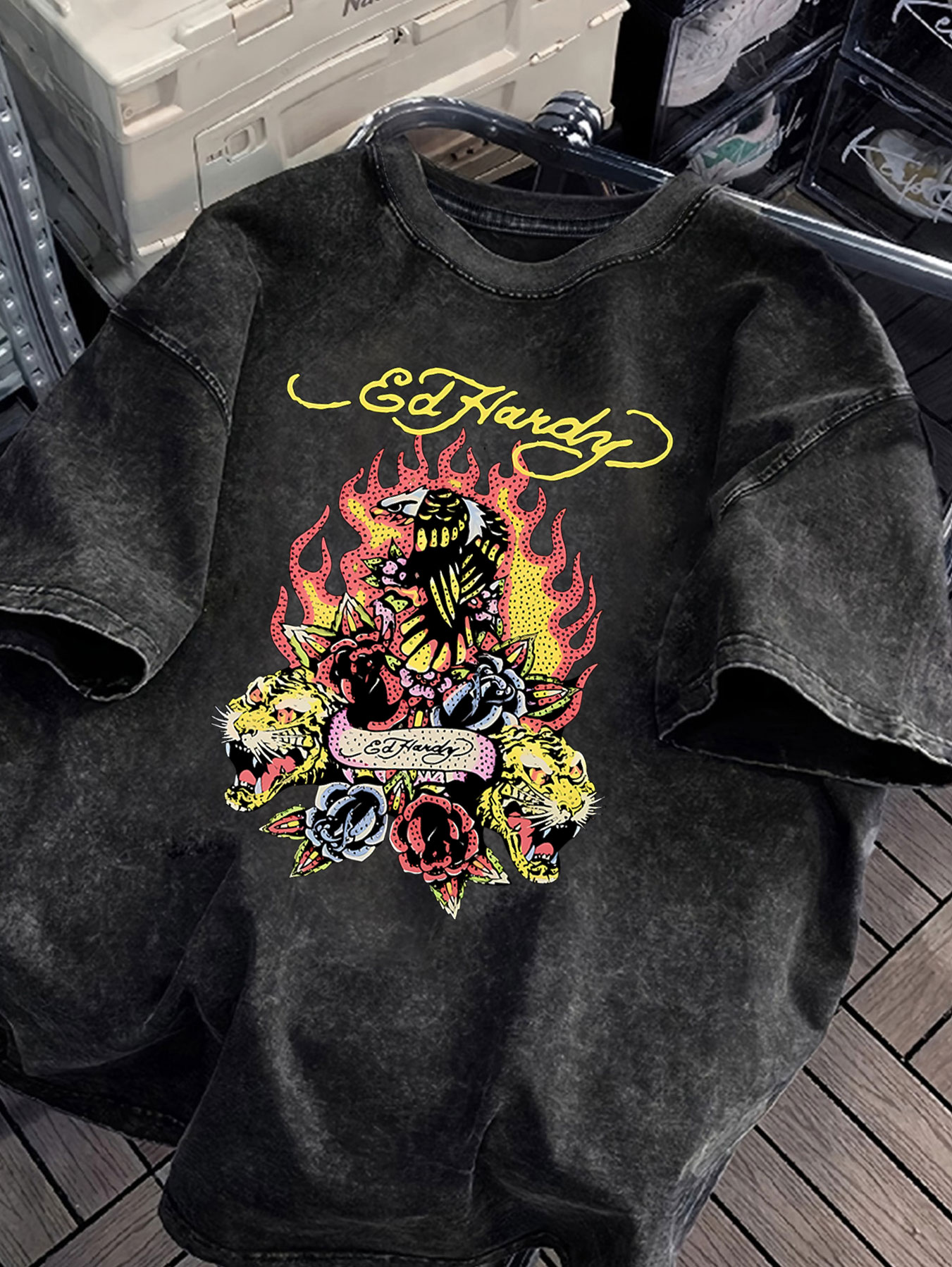Camiseta unissex lavada Y2k para mulheres Camisetas gráficas ROCK Moda Roupas femininas