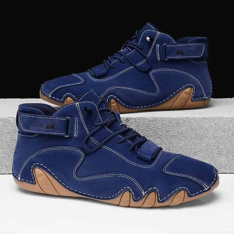 Nuove scarpe sportive dal design retrò da uomo 2025 Stivaletti piatti da uomo in pelle casual da esterno traspiranti e confortevoli di vendita calda estiva