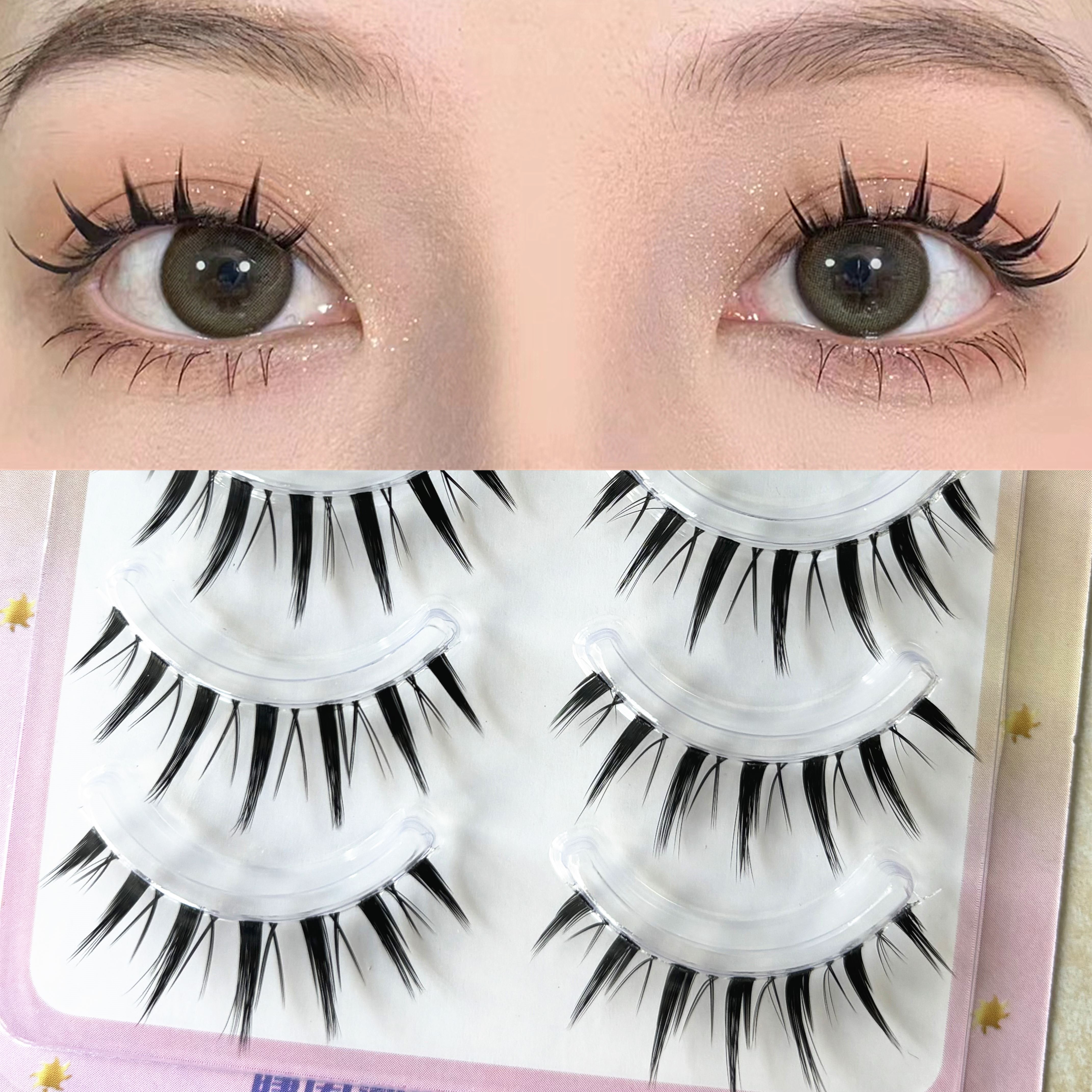 5 pares pequeno diabo cílios cosplay lash lolita extensão cílios postiços japonês fada lolita doce cílios ferramentas de maquiagem dos olhos