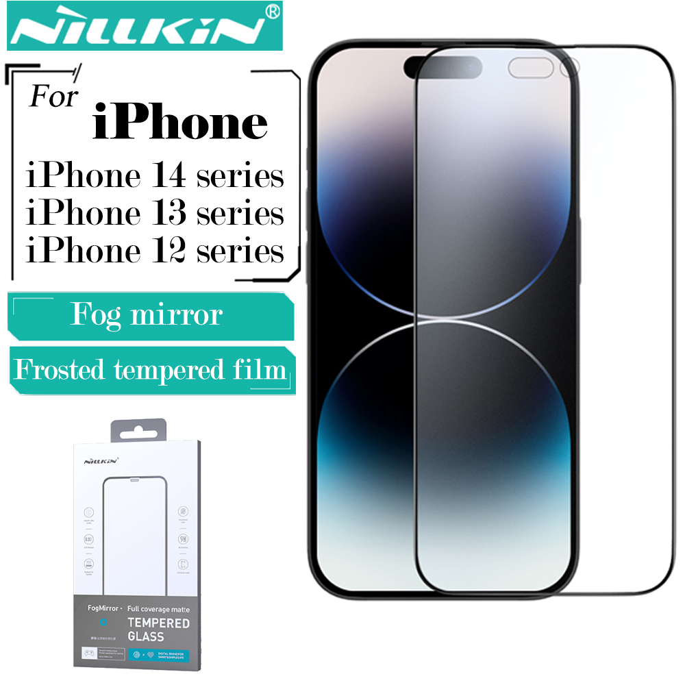 Nillkin per iPhone 14 Pro Max 13 Pro Max 12 Pro Max FogMirror Protezione schermo in vetro temperato opaco a copertura totale 9H
