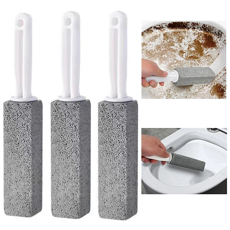 Toilettenreiniger Stein Natürlicher Bimsstein Toilettenbürste Badezimmer-Reinigungsbürste Reinigungsstein mit langem Griff Badezimmer-Gadgets