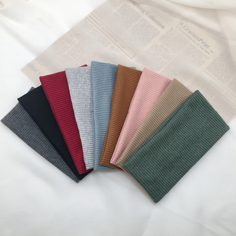 Effen kleur hoofdbanden voor vrouwen Nieuwe haarband Gebreide elastische sport Yoga hoofdband Hoofddeksels Meisjes haarband Haaraccessoires