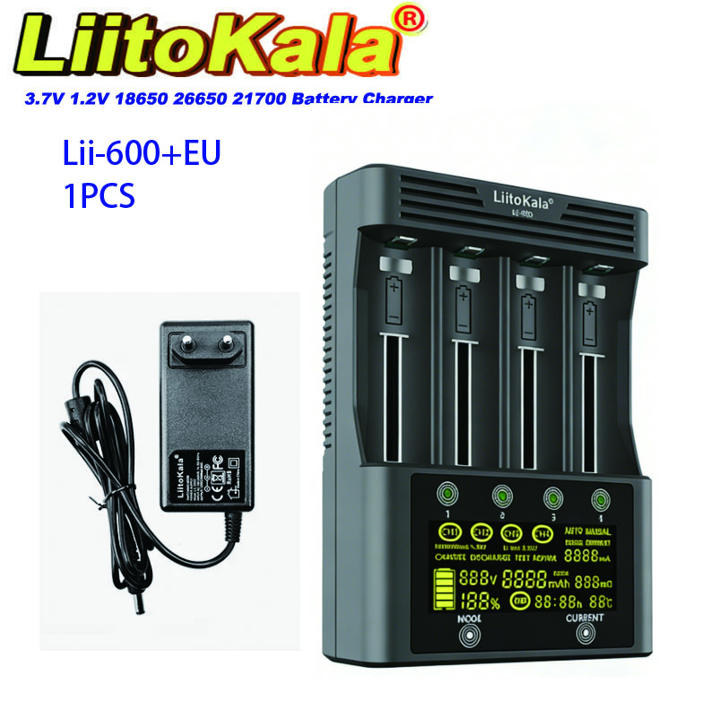LiitoKala Lii-600 Lii-PD4 Lii-PD2 Lii-500 Lii-S8 Зарядное устройство с ЖК-дисплеем для 21700 18650 18350 26650 22650 14500 NiMH