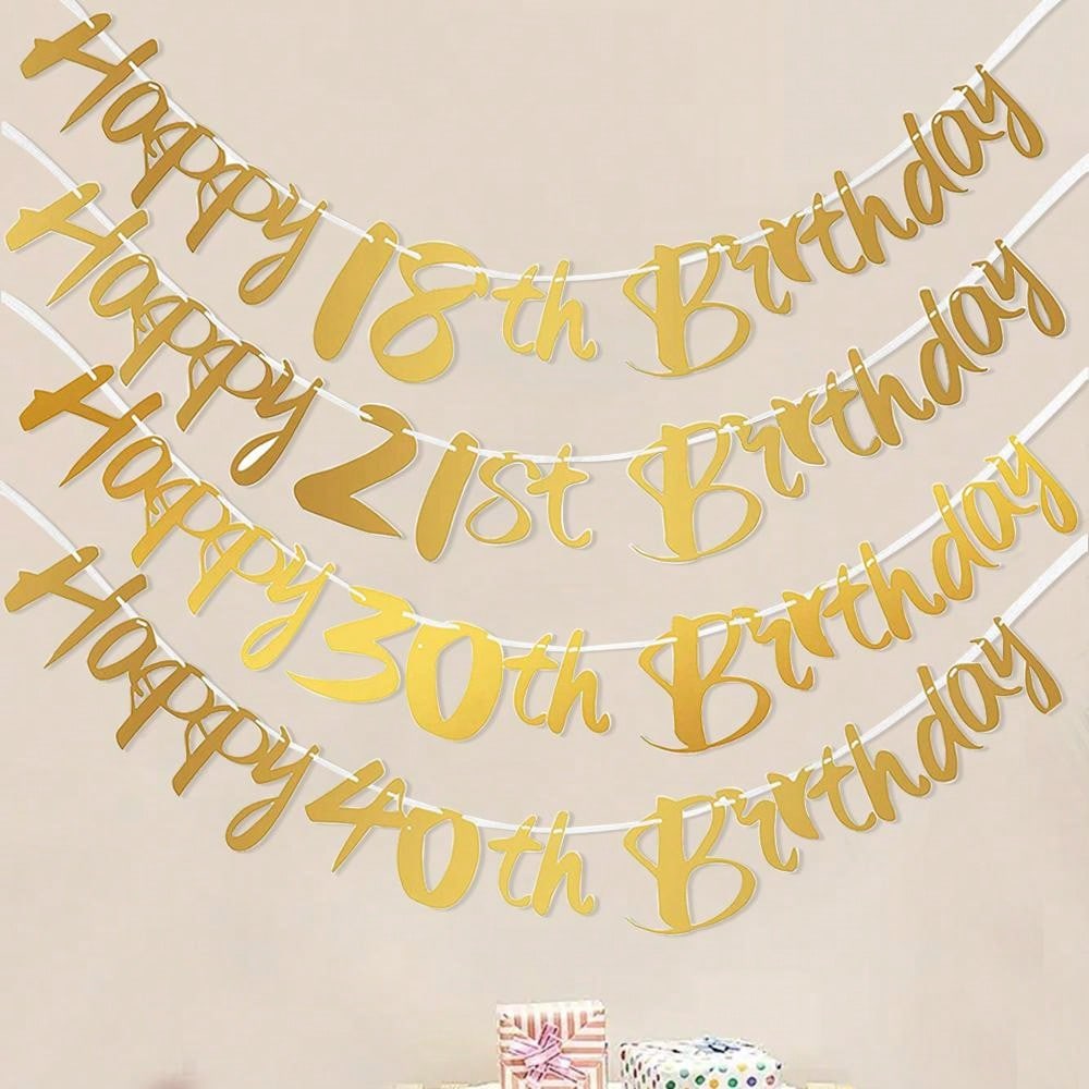 1 buah peralatan makan sekali pakai tua 16/18/21/30/40/50/60/70/80 tahun ulang tahun spanduk taplak meja piring emas hitam untuk ulang tahun 60th Birthda