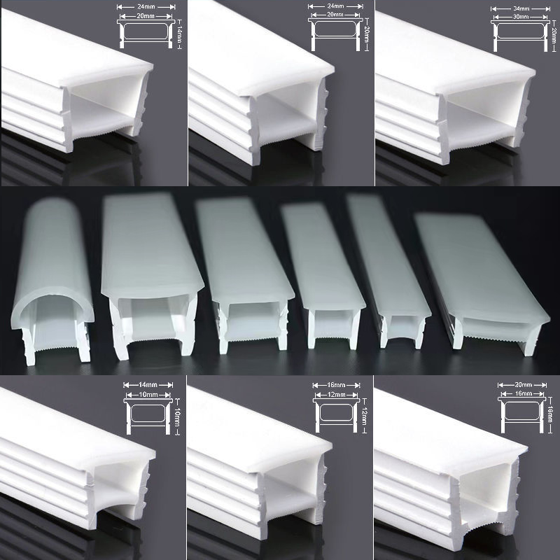 Flexible eingebettete LED-Neonröhre, Silikagel-Abdeckung, Silikon, diffuser Kanal, DIY Outdoor, wasserdichtes Streifenlicht, WS2812B, WS281
