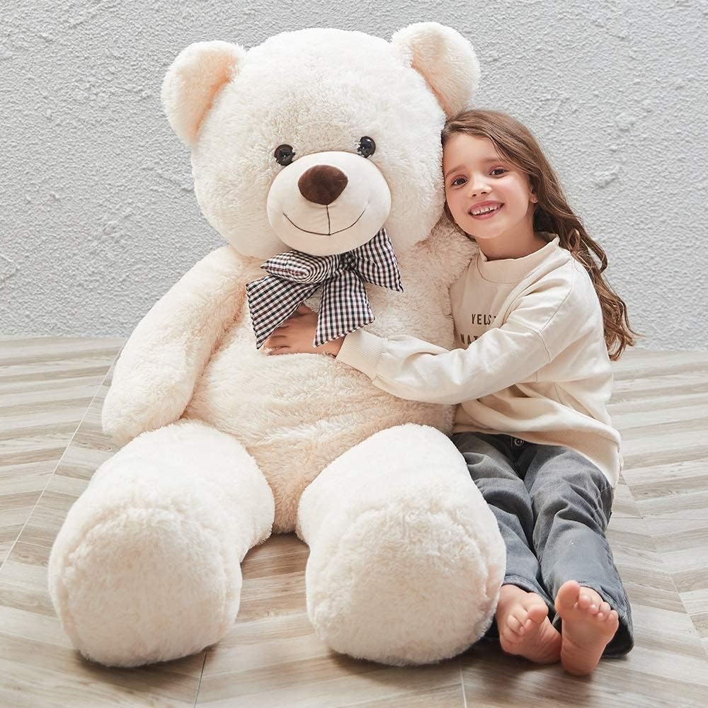Ours en peluche géant 4 pieds, Animal en peluche, bébé douche, grande taille réelle, pour petite amie, petit ami, femme, enfants