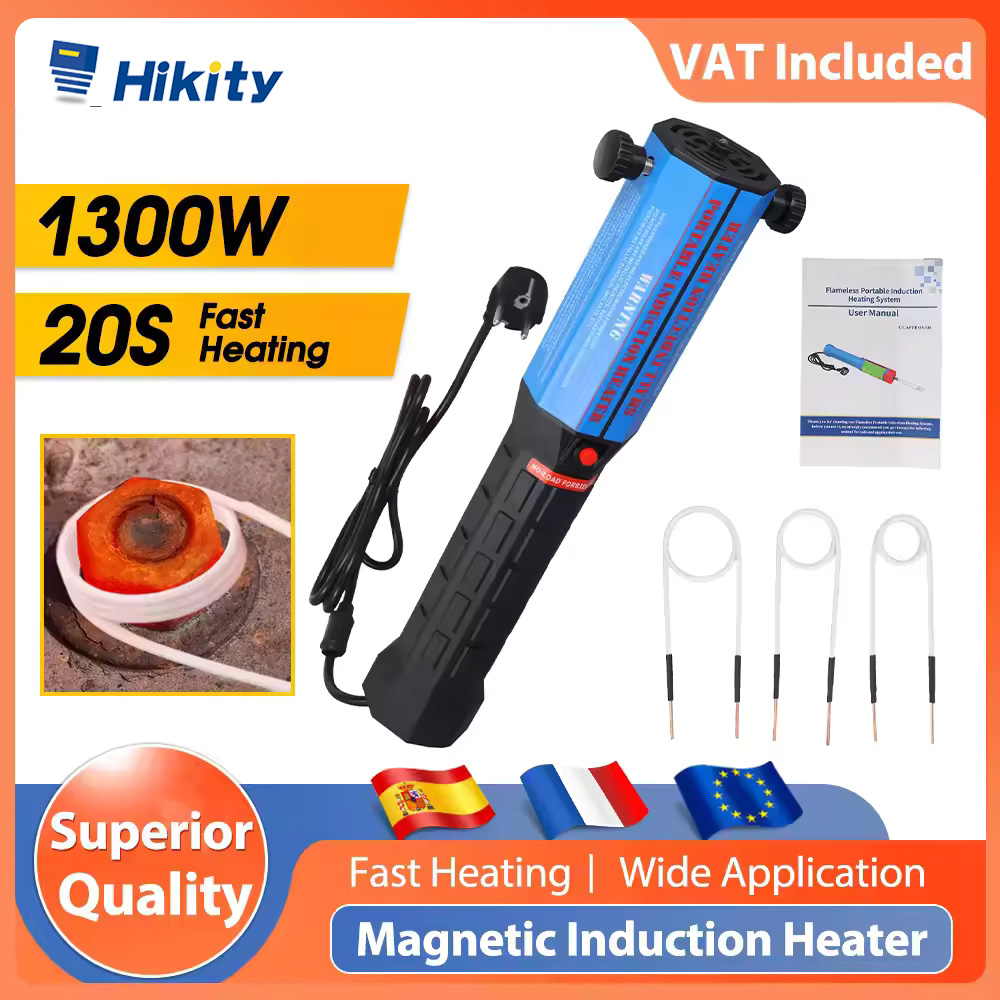 Kit de Aquecedor por Indução Hikity 1300W, Aquecedor por Indução Magnética, Ferramenta para Remoção de Parafusos, Máquina de Aquecimento por Indução sem Chama para Carro