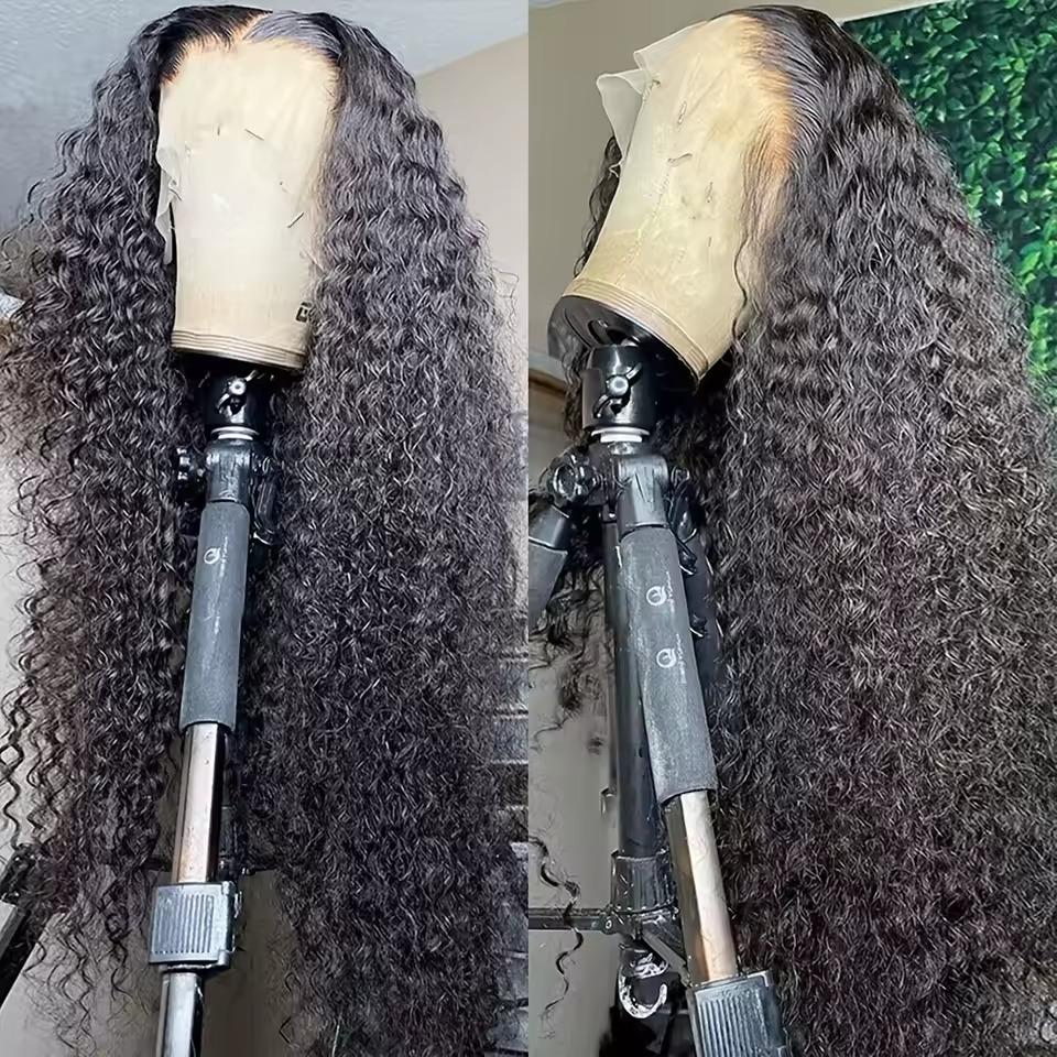 Perucas de Cabelo Humano com Ondas Profundas, Frontal de Renda Transparente HD 13x6, 13x4, 4x4, Peruca Frontal de Renda 13x6, 32, 34, 36 Polegadas, Perucas Cacheadas para Mulheres
