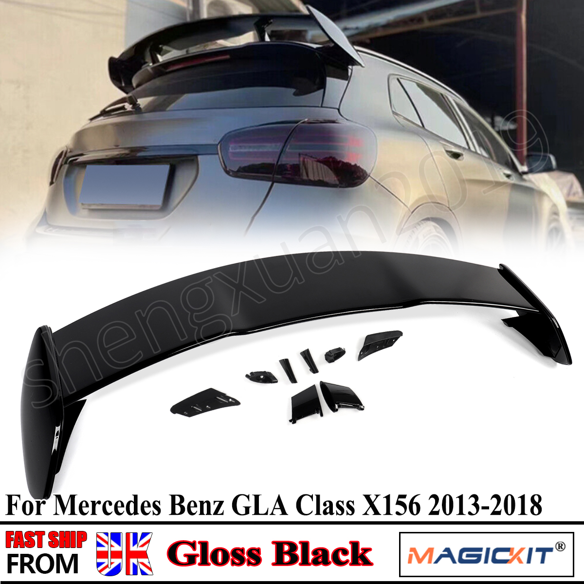 Czarny błyszczący tylny spojler bagażnika do Mercedes Benz X156 GLA250 GLA45 AMG