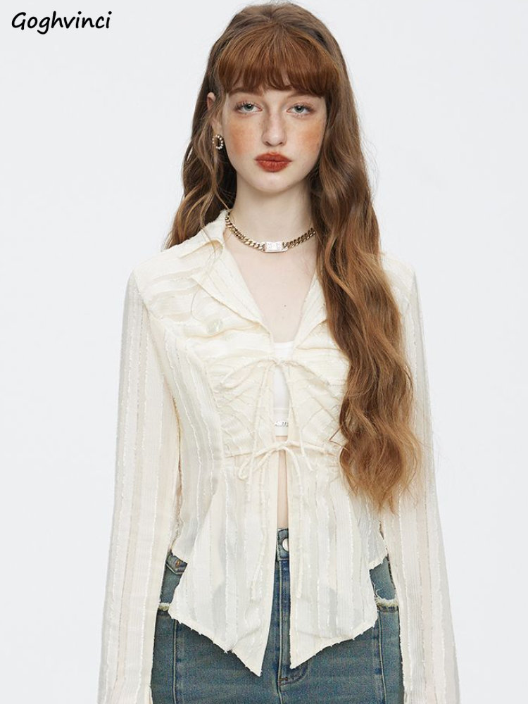 Chemises Élégantes de Style Coréen pour Femme, Streetwear Vintage, Vacances, Assressentiavec Tout, Nouvelle Collection Printemps, 03/Harajuku