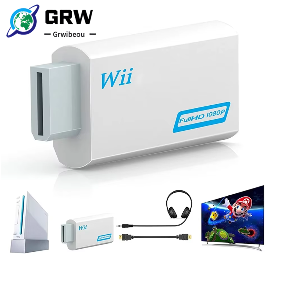 Wii To HDMI-Compatible Converter 1080P Full HD Adapter Connector 3.5mm Video Audio for PC HDTV Monitor Wii2HDMI-Compatible