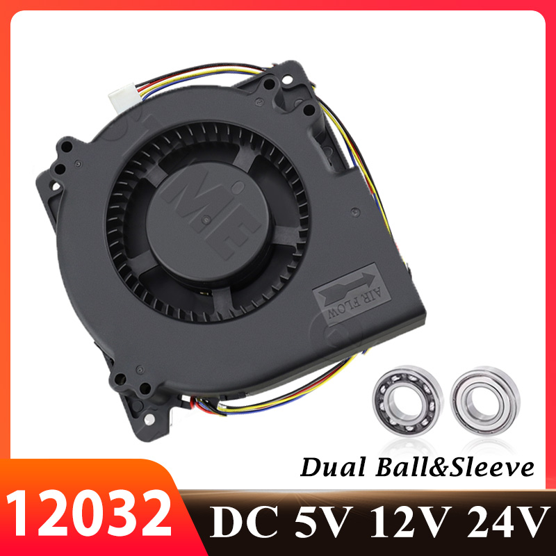 Ventilateur Soufflant Gdstime 12032 120mm DC 24V 12V 5V, Ventilateur de Refroidissement USB 4 Broches 120x32mm, Souffleur Turbo à Roulement à Billes/Huile, Refroidisseur BBQ, Ventilateur Centrifuge 2 Broches