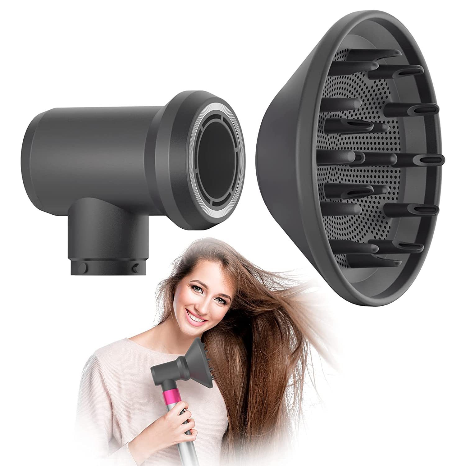 Диффузор для фена Dyson HS01/HS05 Supersonic, инструмент для укладки волос 360 ° Универсальный сменный вращающийся диффузор для фена