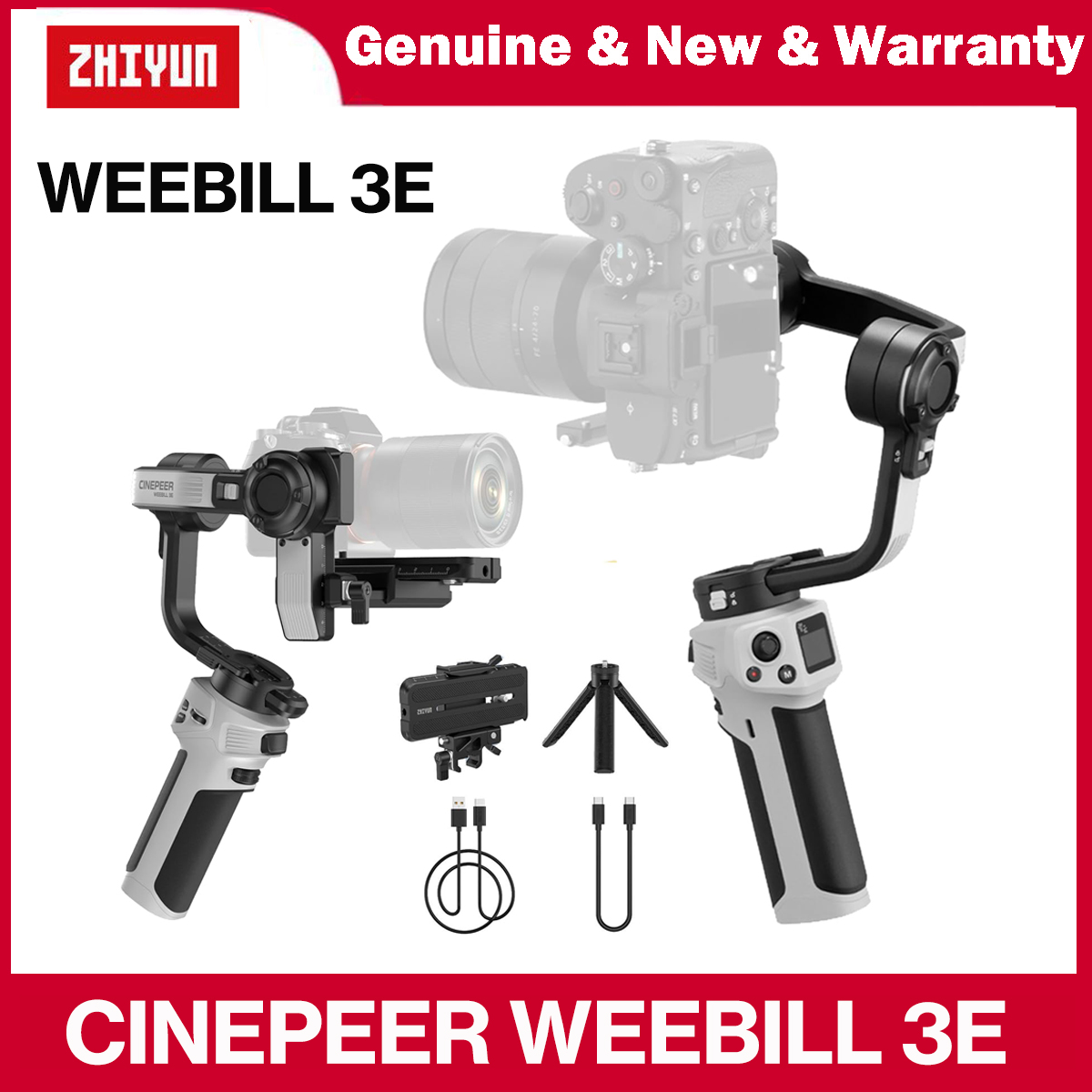 ZHIYUN cinepari WEEBILL 3E stabilizzatore cardanico per fotocamera portatile a 3 assi per fotocamere Mirrorless DSLR per Canon/Nikon/Sony/Lumix