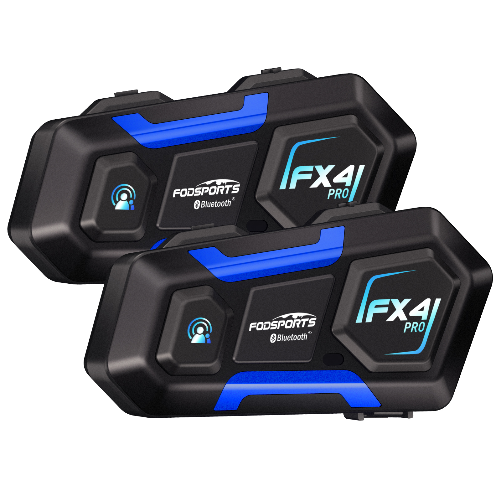 2 szt. Fodsports FX4 Pro domofon motocyklowy kask zestaw słuchawkowy Bluetooth domofon 4 jeździeckie 1200 m, radio FM