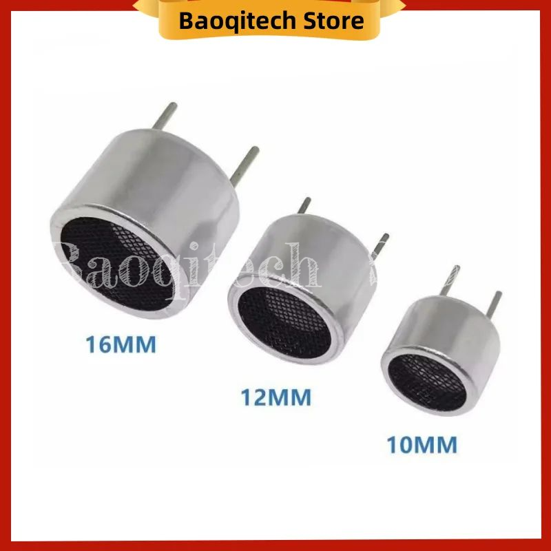 10 Uds 40KHZ 16mm 12mm 10mm Sensor ultrasónico negro 40KHZ transmisor receptor R y T TCT40-16T/R carcasa de metal negro