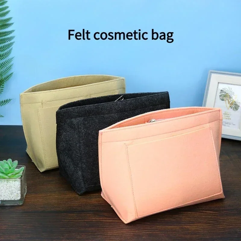 Filz-Einsatz-Organizer für Dumpling-Tragetasche Handtaschen-Einlage Kosmetik-Aufbewahrung Innerer Taschenorganizer