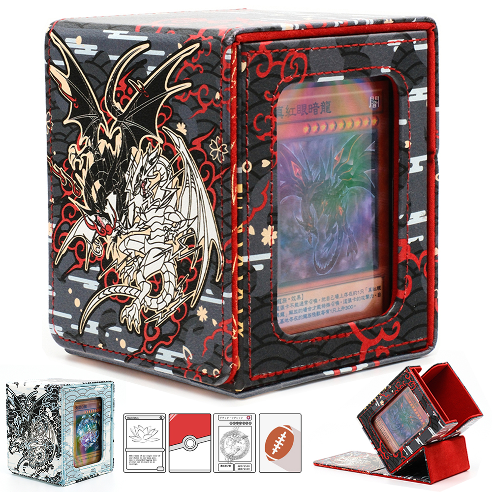 Карточка GachaBox, искусственная карта TCG, средний большой корпус, однотонная коробка для хранения, верхняя боковая загрузка, Рождественская игрушка