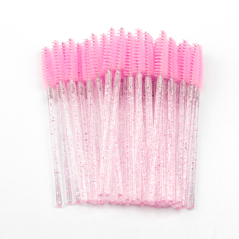 Nuevo 5/25/50 Uds venta al por mayor cepillo de pestañas de cristal aplicador cepillos de pestañas varita de rímel de plástico extensión de pestañas maquillaje belleza