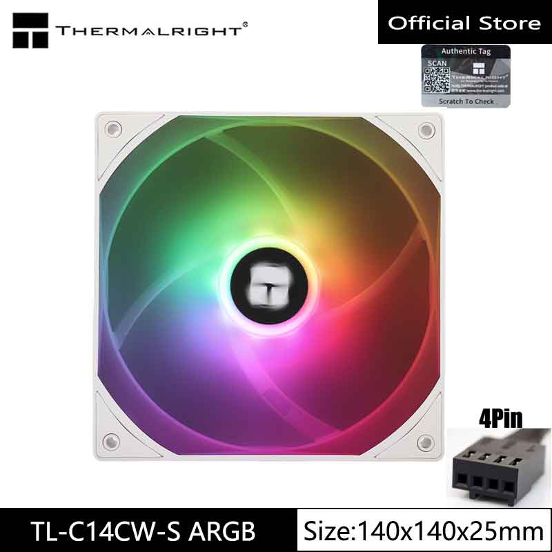 Корпус Thermalright 14 см ARGB TL-C14CW-S Вентилятор охлаждения процессора поддерживает синхронизация материнской платы ШИМ/ARGB