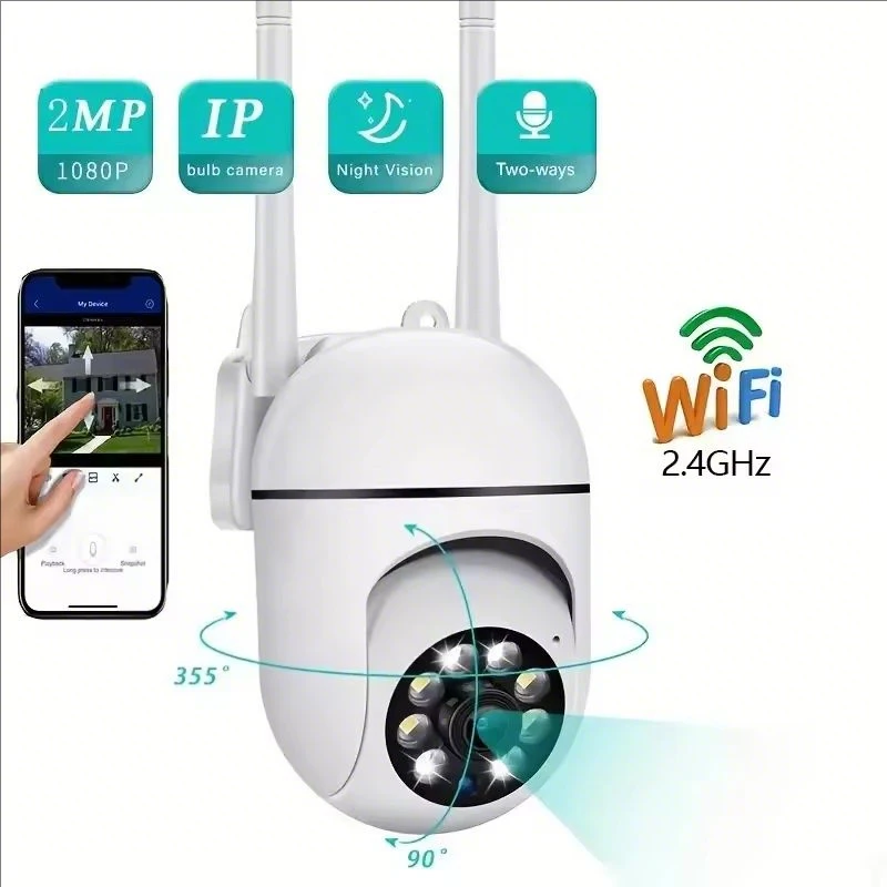 Caméra de sécurité A7 1080P, caméra WIFI extérieure, caméra IP sans fil PTZ, caméra CCTV avec zoom numérique 4X, surveillance réseau audio
