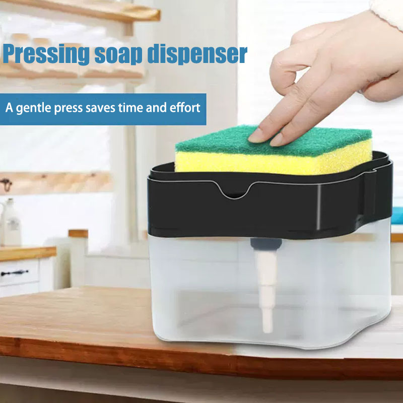 With sponge liquid soap dispenser kitchen sink kitchens accessories dispensers utensils dish detergent dishwashing fixture home