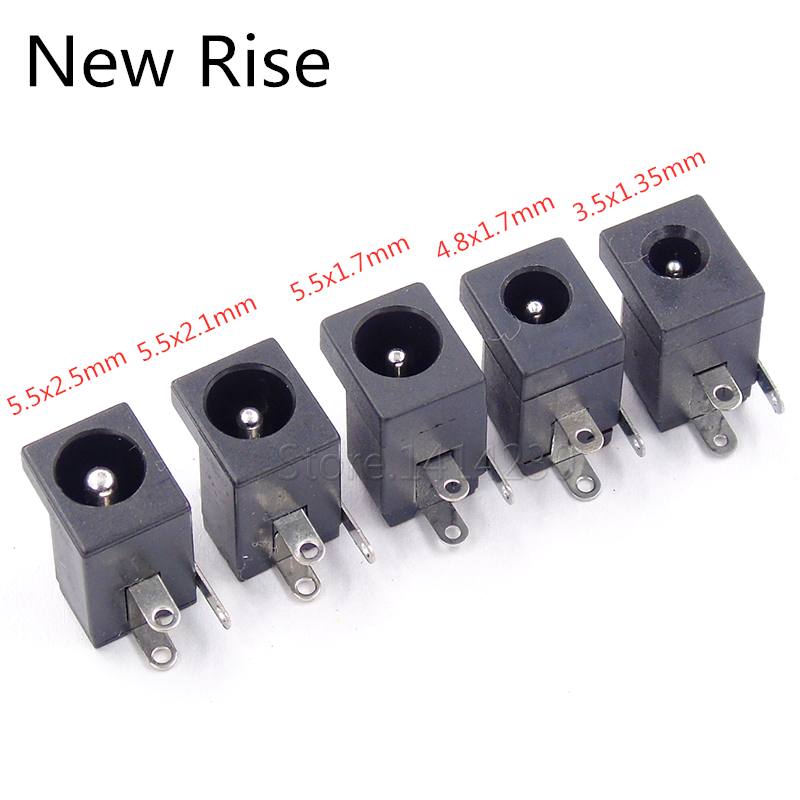 Conector de alimentación de CC de 10 piezas, DC-005, DC005, 5,5x2,5mm, 5,5x2,1mm, 5,5x1,7mm, 4,0x4,8mm, 1,7x3,5mm, 3 pines, gran oferta