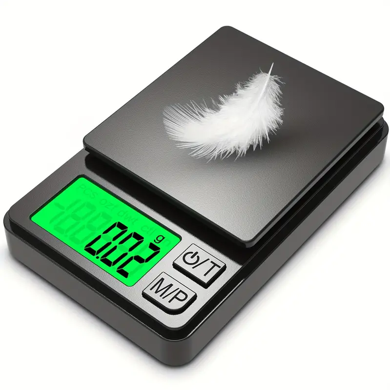 Balança de bolso de precisão 1000g x 0,01g - Grama digital, alimentos, joias, onças/balança de grãos com LCD retroiluminado - Mini balança para viagens