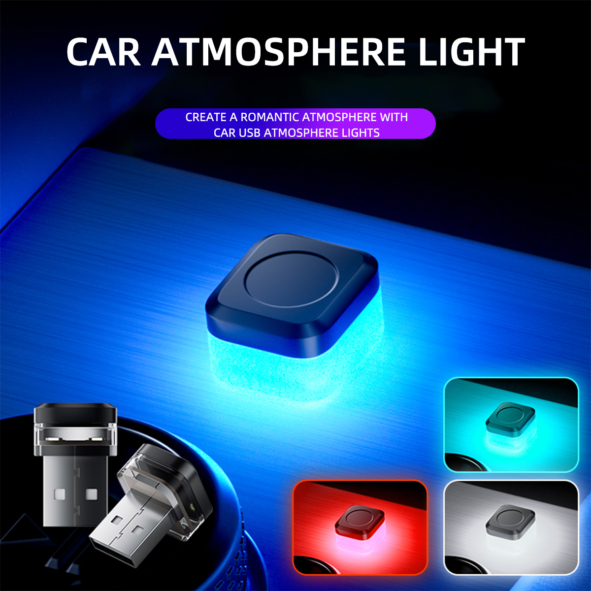 ไฟ LED ตกแต่งในรถยนต์แบบมินิ USB 1 ชิ้น ไฟสร้างบรรยากาศ ไฟฉุกเฉินอเนกประสงค์ ไฟตกแต่งบรรยากาศสำหรับคอมพิวเตอร์และรถยนต์