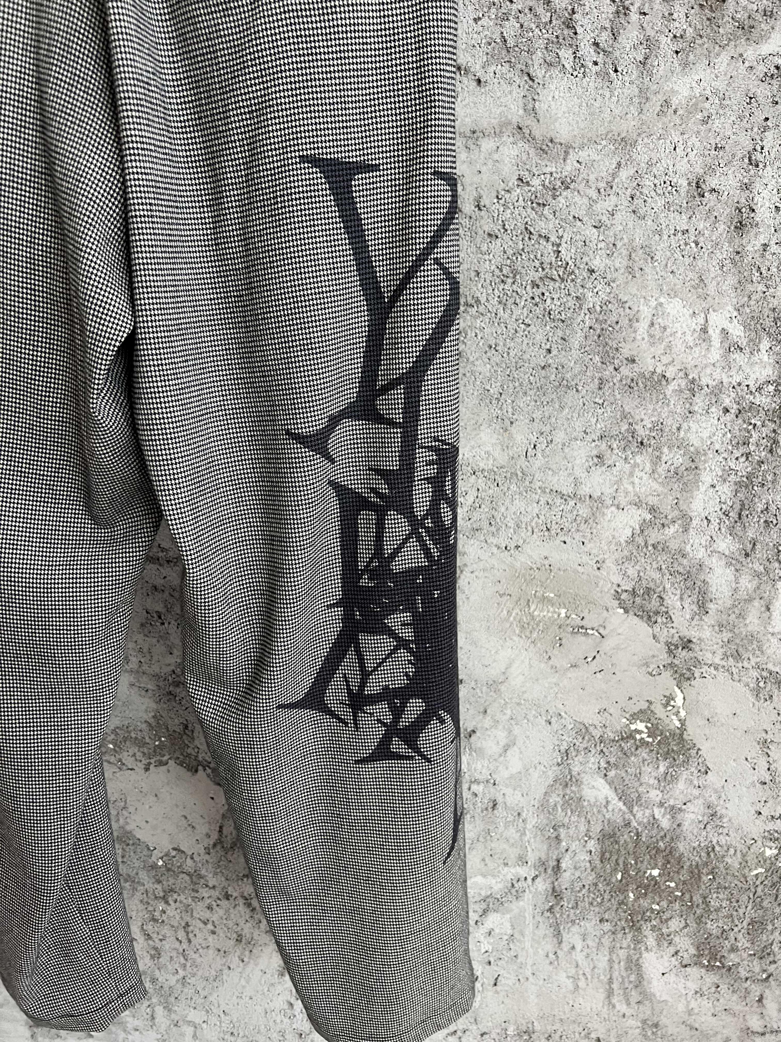 TOP-YAMAMOTO pantaloni lunghi casual larghi con stampa scozzese originale I pantaloni a gamba dritta scozzesi in lino sono alla moda