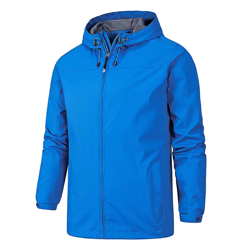 Spring and Autumn Outdoor Jacket, Men's Sports Mountaineering, Camping, Fishing Hooded Light Jacket, Windbreak