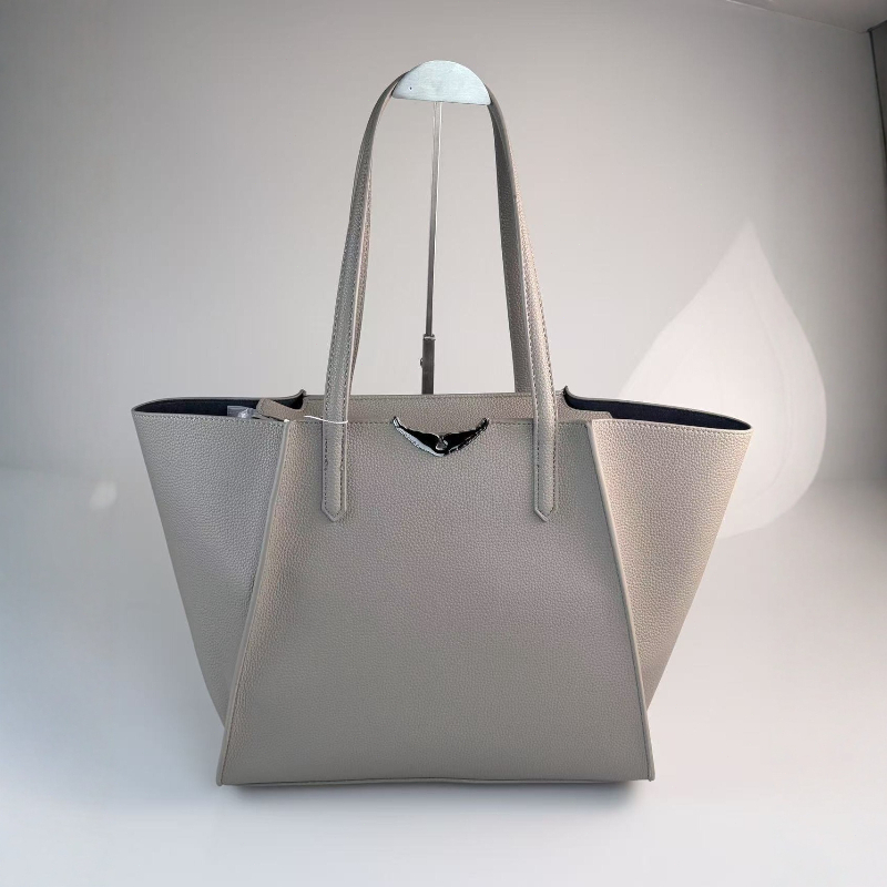 New Wings Large Capacity Tote Bag for Women, Fashion Handheld, Simple and Versatile Commuter Bag, Genuine Leather Texture
