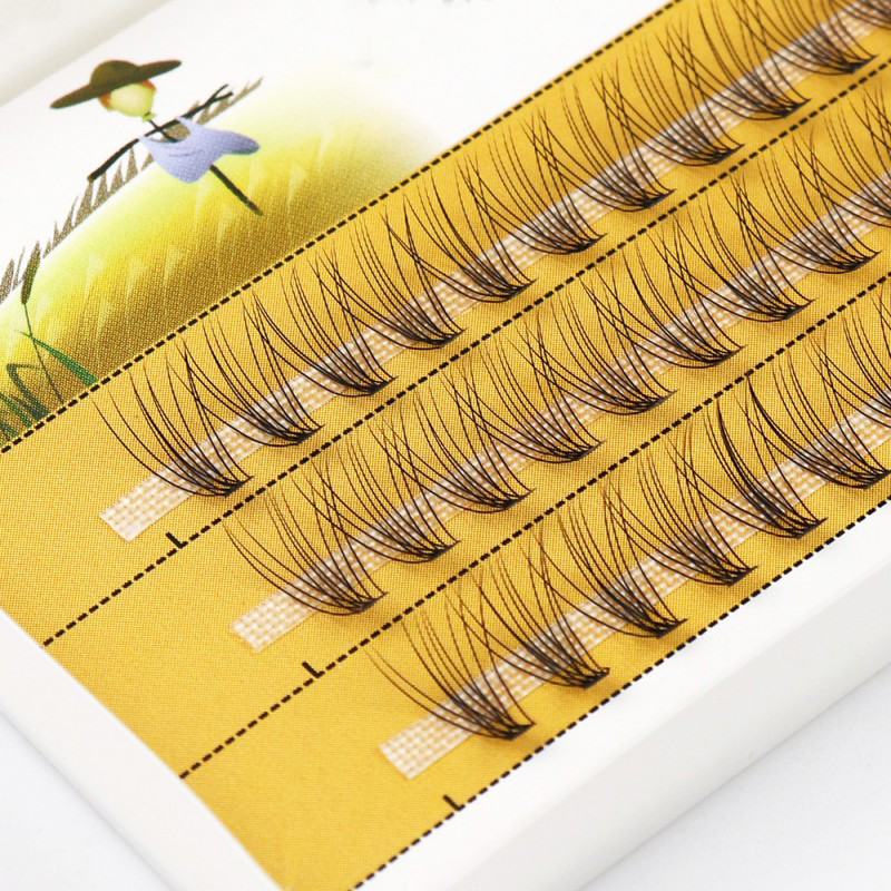 1 caja/60 grupos de pestañas de visón Natural 3D ruso extensión de pestañas individuales 10D grupo de pestañas herramienta de maquillaje pestañas al por mayor
