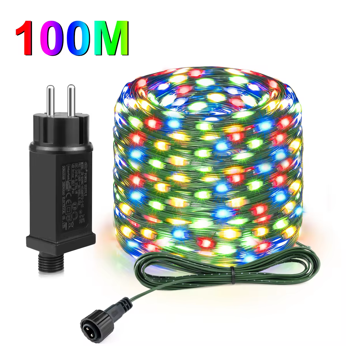50M 100M 24V luces LED de Navidad alambre verde luces de hadas de cuero cadena impermeable al aire libre jardín fiesta boda guirnalda Decoración