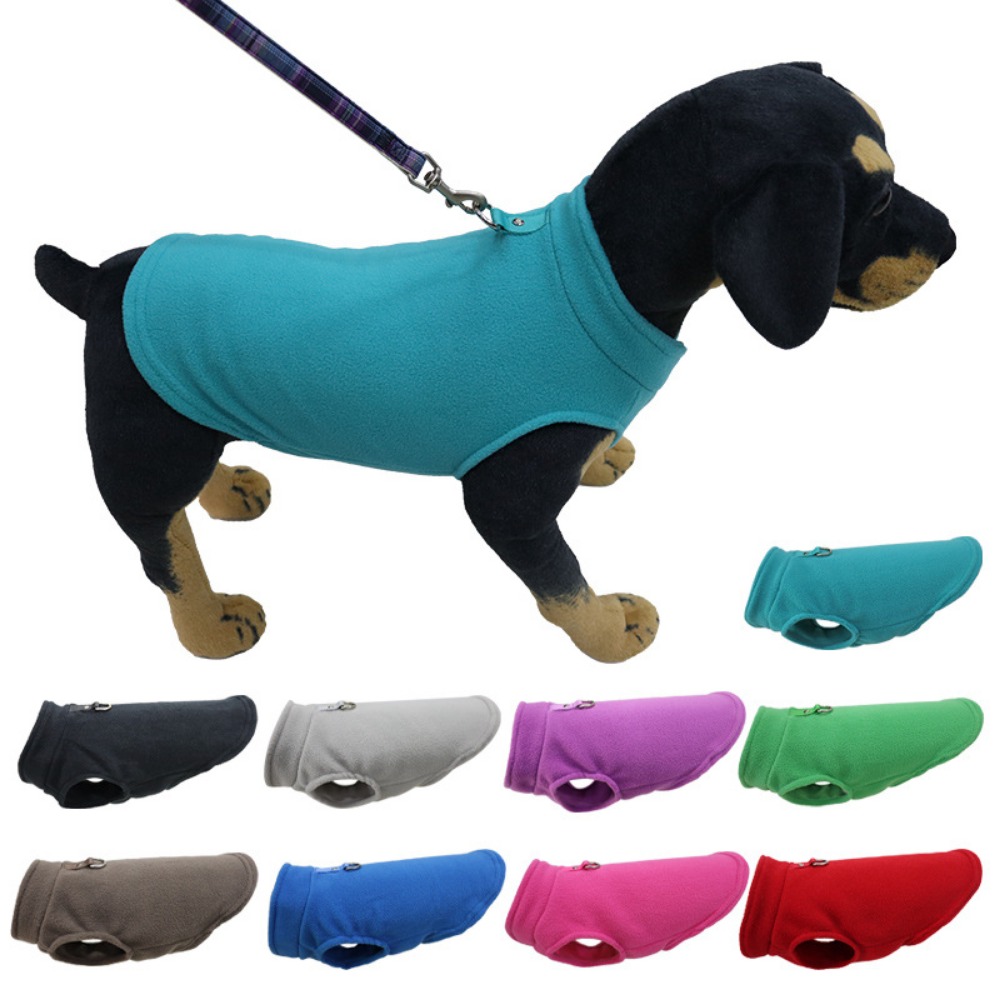 Europa, Amerika, Amazon Haustierkleidung, Hundekleidung, verdickter einfarbiger Fleece-Weste-Gürtel, Traktions-Haustierbedarf auf Lager