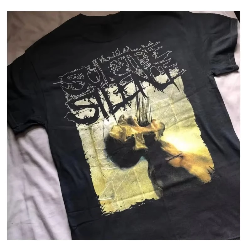 Koszulka Suicide Silence 2025, lekka, czarna, unisex, wszystkie rozmiary, męska i damska, letnia, codzienna, z okrągłym dekoltem, bawełniana.