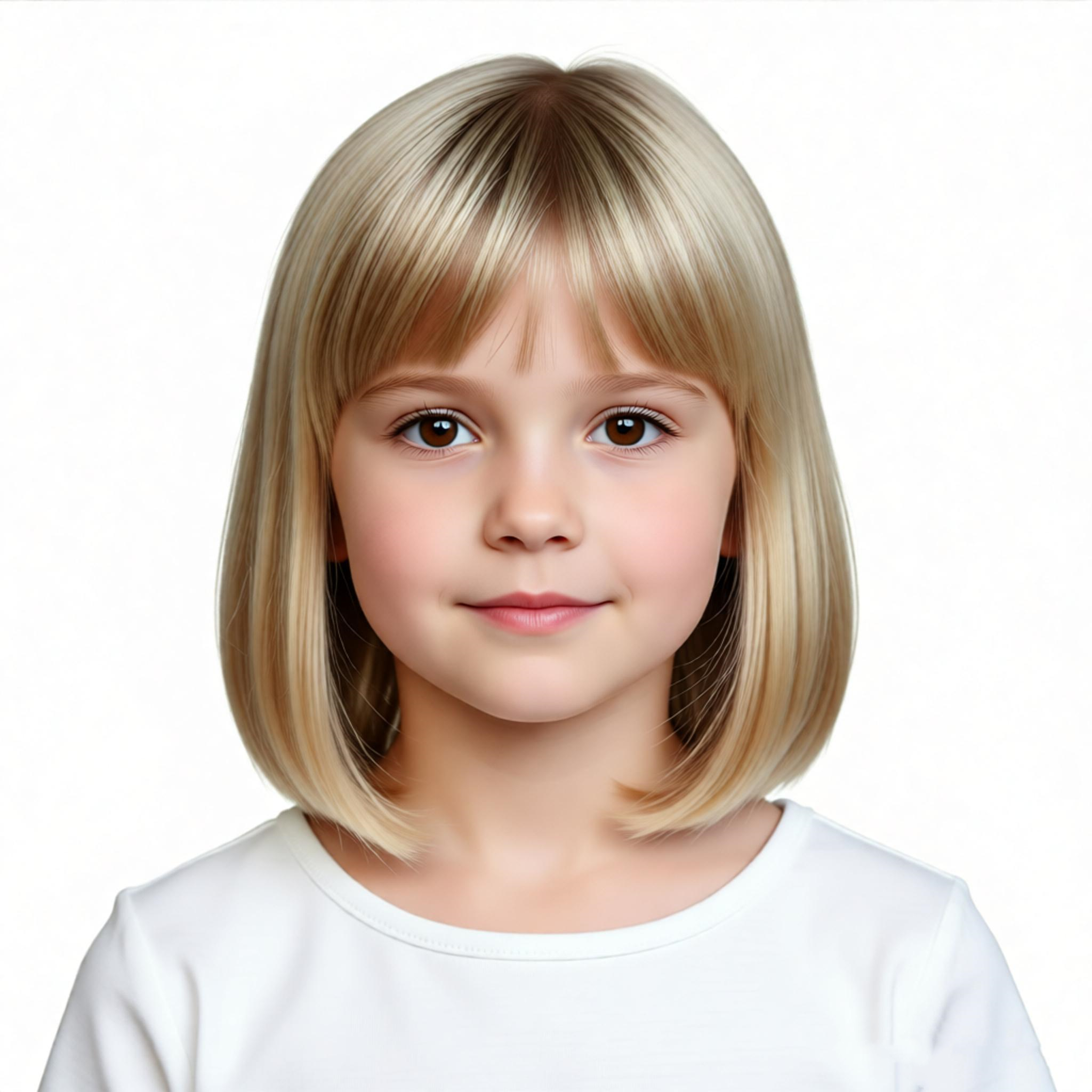 Peluca Beige para Niña, Tocado Dorado Elástico para Niños, Tocado Rubio para Bebés, Disfraz de Cosplay, Cabello Corto y Liso para Niñas de 4 Años