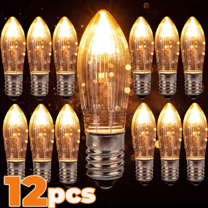 Żarówki LED E10 imitujące świeczki, ciepłe światło, do lamp, łuków świecznikowych, łazienki, kuchni, dekoracji domu.