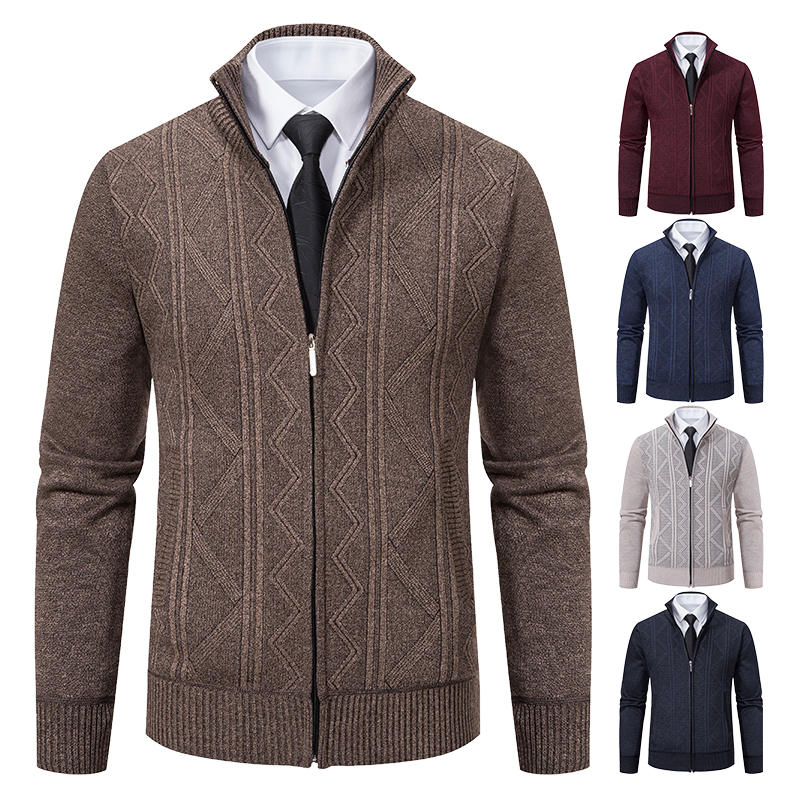 Man Knit Sweater Jacket Fleece Cardigan Amazon Men's Clothes Luxury Brown Jersey Casual Sweatshirts Warm Jumper Korean Coat