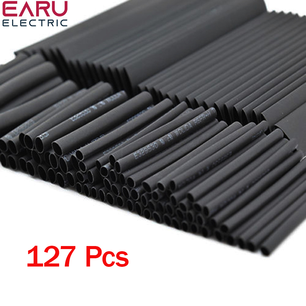 Kit surtido de tubos termorretráctiles, 127 Uds., conexión eléctrica, envoltura de Cable eléctrico, contracción impermeable 2:1
