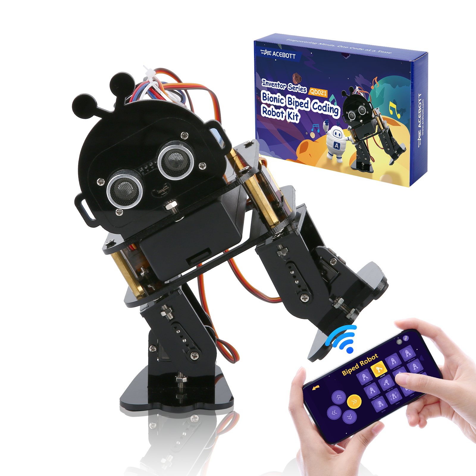 ACEBOTT Bionic Biped Robot Kit for Arduino ESP32 DIY Dancing Electronic Toy APP Control Scratch Blockly Programming