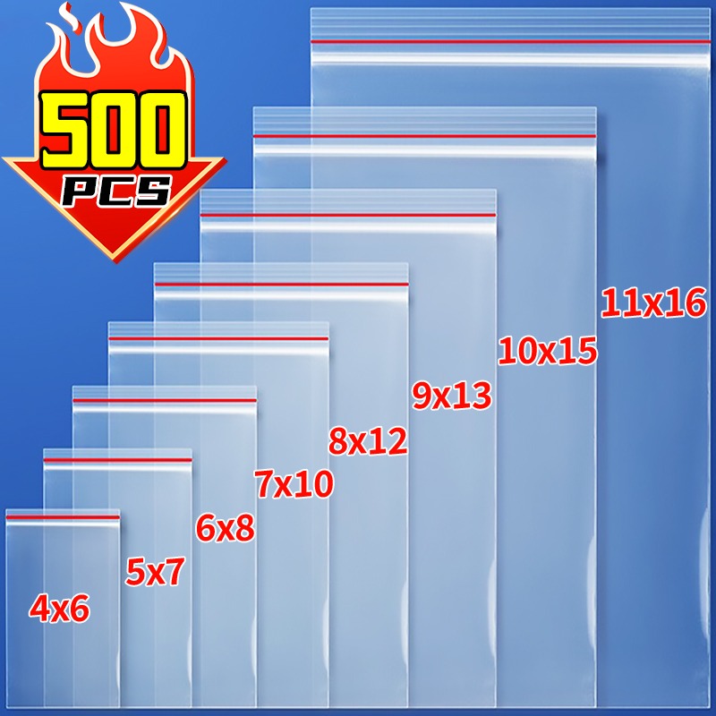 500/100 шт. самозапечатывающиеся пакеты, пластиковая сумка для хранения ювелирных изделий, пищевых таблеток, прозрачная сумка для хранения на молнии, пакеты, оптовая продажа