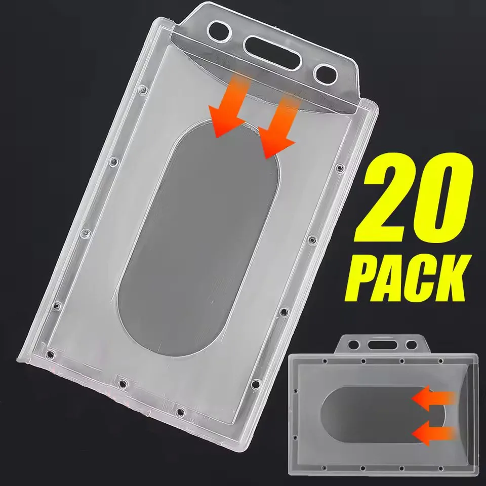 20/10/5/1PCS Transparent Frosted ID Tag Name Badge Holder Premium Clear Plastic Card Sleeve for Nurse Staff Card Protector
