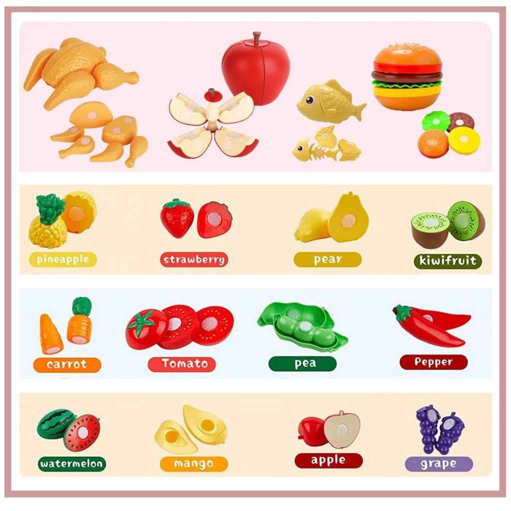 果物と野菜の小さな果物のおもちゃ,シーフードの切断,赤ちゃんの贈り物のための教育玩具