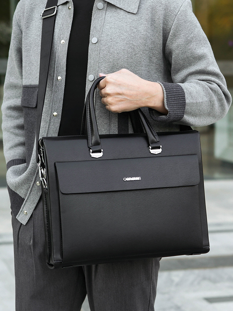 Luksusowe teczki Executive dla mężczyzn PU Leather Designer Password Lock Business Office 15.6 Inch Laptop Handbag Messenger Bag