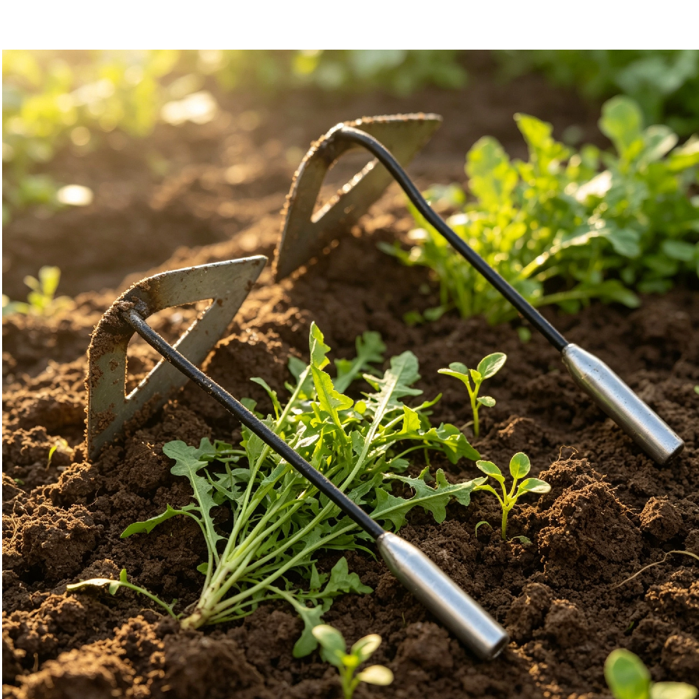 All Steel Hardened Hollow Hand Hoe Durable Rust Resistant Handheld Weeding Rake Multi Purpose Garden Tool For Backyard Vegetable