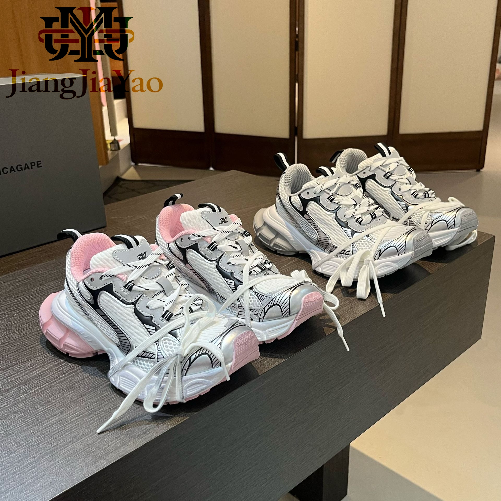 Summer 2026 Women's New Strap Dirty Dad Shoes Color Blocked Sports Shoes Adult Girls 5 CM Thick Sole non-slip Casual Shoes